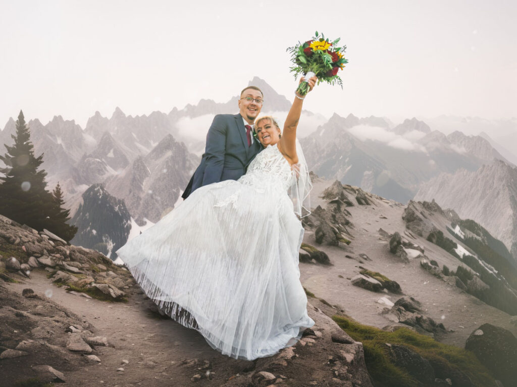 Couple portrait on the top of the mountains Signature Photo by 4Karma Studio