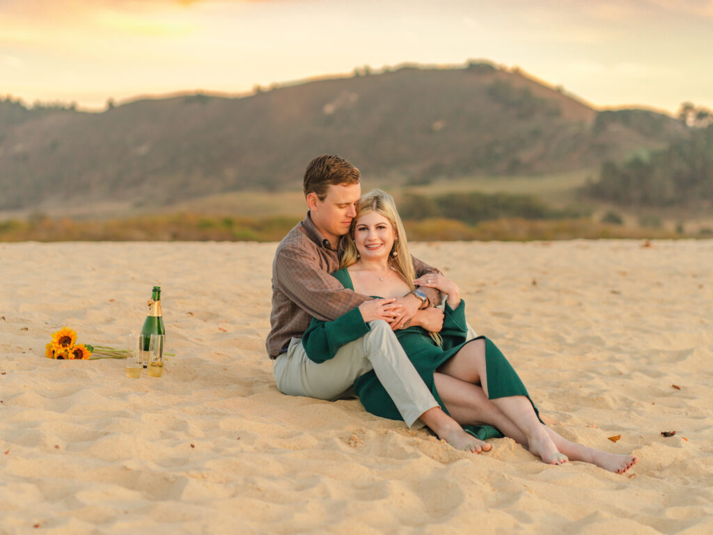 Couple on the sand - Carmel Beach - photo by 4Karma Studio