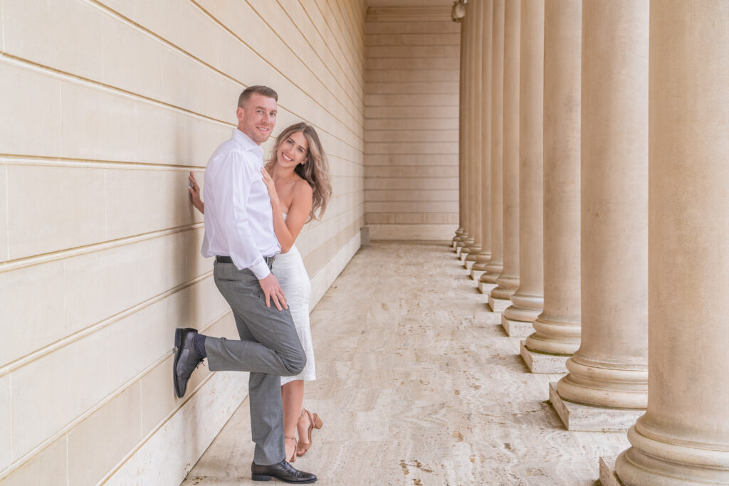 Couple portrait for engagement photos at the Legion of Honor in San Francisco - photo by 4Karma Studio