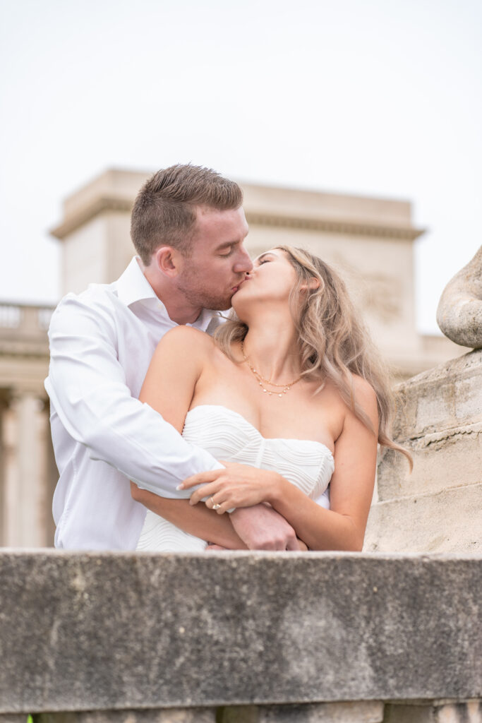 Passionate Kiss during engagement session at the Legion of Honor in SF
