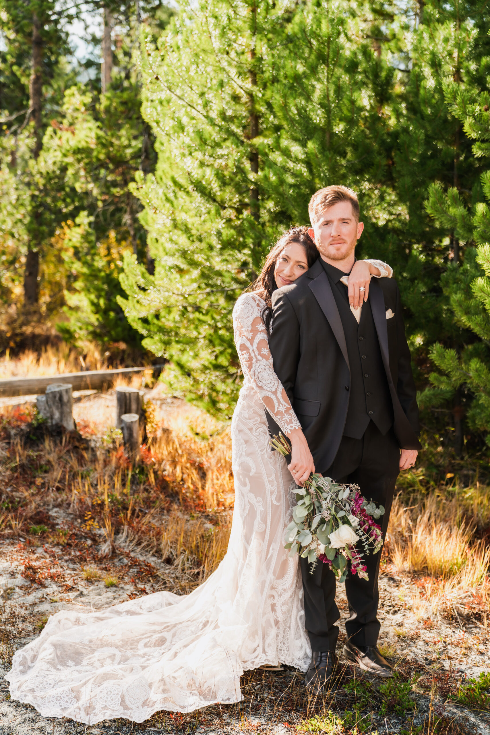 Portrait of a couple during a Tahoe Wedding